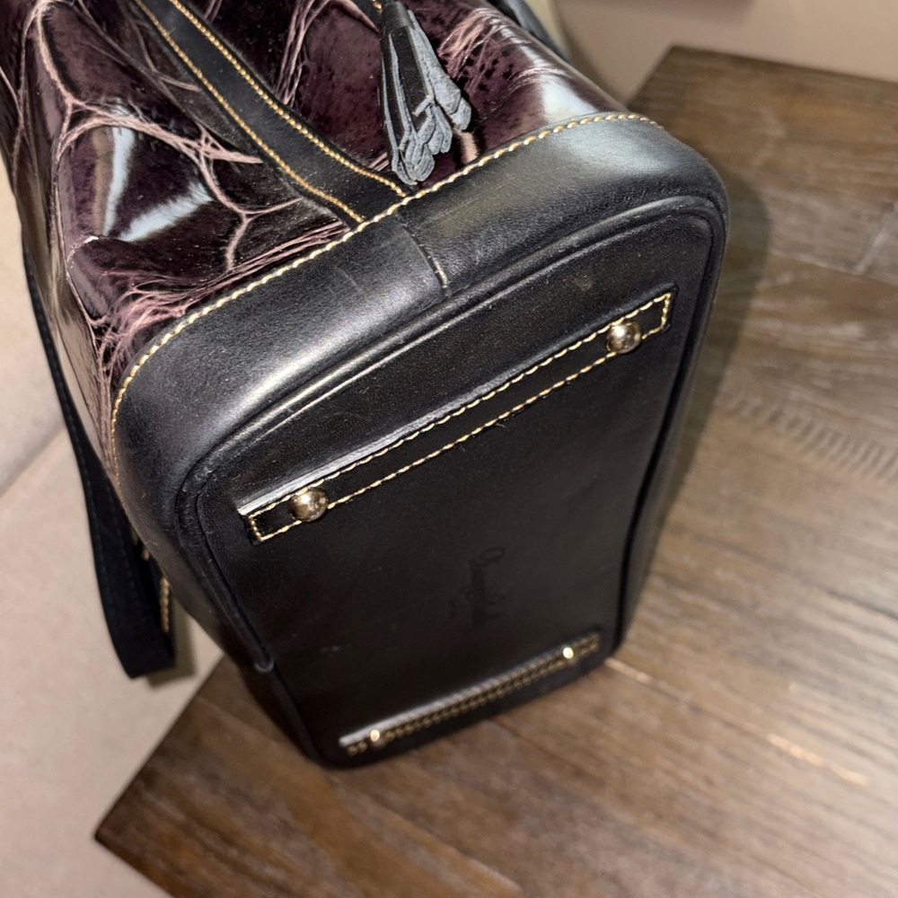 Dooney & Bourke Maurizia Croc-Embossed Aubergine Tote, Pouch EUC & NWT WALLET - Picture 14 of 15
